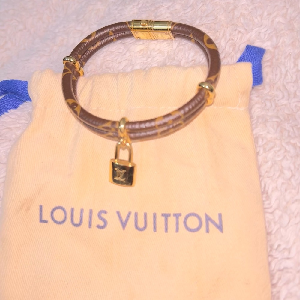 Louis Vuitton Brown and Gold Bracelet